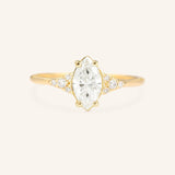 White Shade Marquise Diamond Cluster Engagement Ring