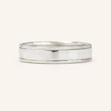 Coupled Wrought Two Tone Flat Wedding Band