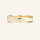 Coupled Wrought Two Tone Flat Wedding Band